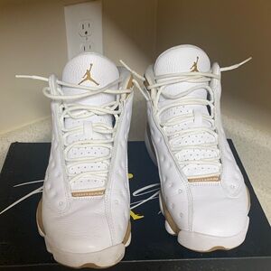 Jordan White and Gold Men's Shoes